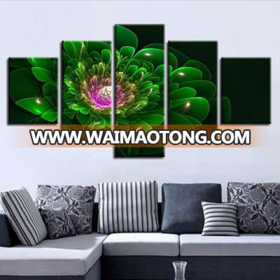 Green flower for room decoration digital canvas print service drop shipping