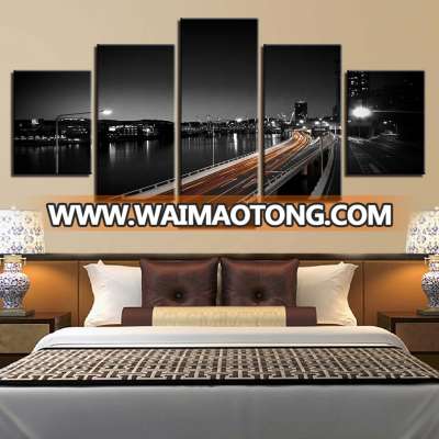 Landscape architecture canvas print 5 pieces sets framed wall decoration